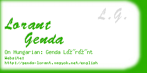 lorant genda business card
